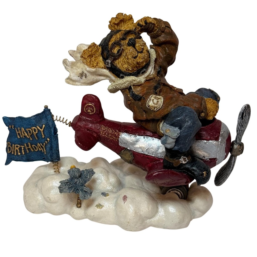 Boyds Bears Bearstone Ace Armstrong Flyin High Airplane Figurine 227752 2000‎